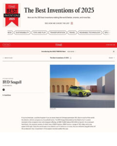BYD Dolphin Mini está entre as melhores invenções de 2025 da revista Time BYD Dolphin Mini está entre as melhores invenções de 2025da revista Time